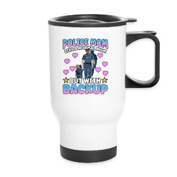 Law Enforcement Design for a Police Officer - Thermal mug with handle - white - Front
