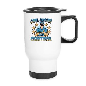 Law Enforcement Design for a Police Officer - Thermal mug with handle - white - Front