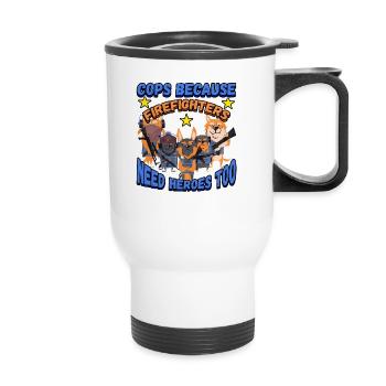 Law Enforcement Design for a Police Officer - Thermal mug with handle - white - Front