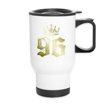 96 Couronne numérique - Tasse isotherme avec poignée - blanc - Devant