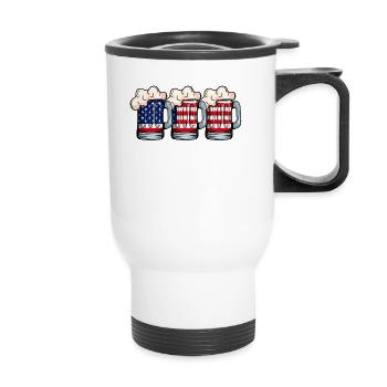 USA Flag Beers Independence Day - Thermal mug with handle - white - Front