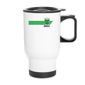 Brazil Brazilian Seleção Football Fan Jersey - Thermal mug with handle - white - Front