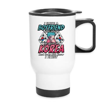 Design pop coréen pour un fan de mode K-Pop - Tasse isotherme avec poignée - blanc - Devant