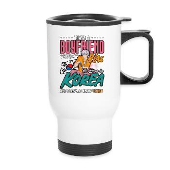 Design pop coréen pour un fan de mode K-Pop - Tasse isotherme avec poignée - blanc - Devant