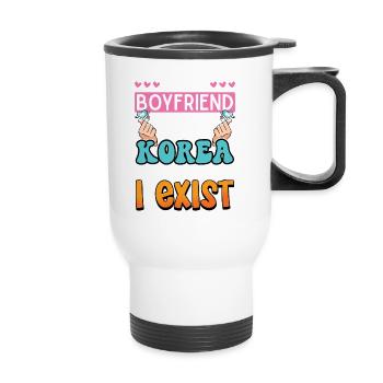 Design pop coréen pour un fan de mode K-Pop - Tasse isotherme avec poignée - blanc - Devant