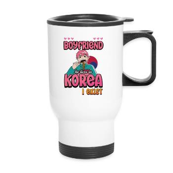Design pop coréen pour un fan de mode K-Pop - Tasse isotherme avec poignée - blanc - Devant