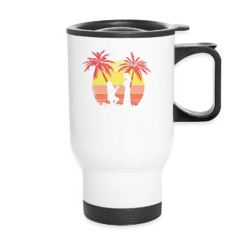 Lesbian Couple Romantic Marriage Propose Summer - Thermal mug with handle - white - Front