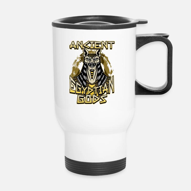 Egyptian Mythology Design for an Ancient Egypt Fan - Thermobecher mit Tragegriff - Weiß