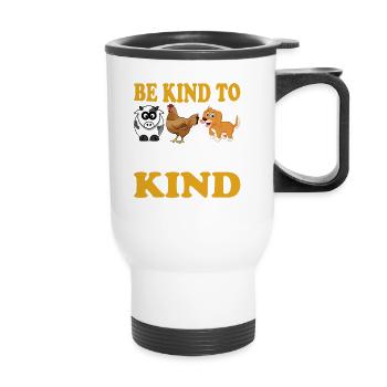 Vegetarian Vegan Vegan Veggie Animal Welfare Vegetables - Thermal mug with handle - white - Front
