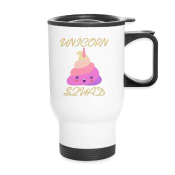 Unicorn Squad Funny Poo Designs T-Shirt Cadeau - Tasse isotherme avec poignée - blanc - Devant