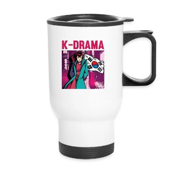 Design pop coréen pour un fan de mode K-Pop - Tasse isotherme avec poignée - blanc - Devant