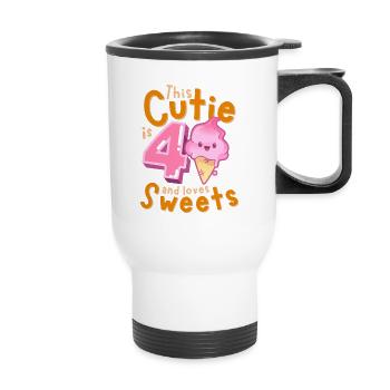 4. Geburtstag Kawaii Eis Geschenkidee für Mädchen - Thermobecher mit Tragegriff - Weiß - Vorne