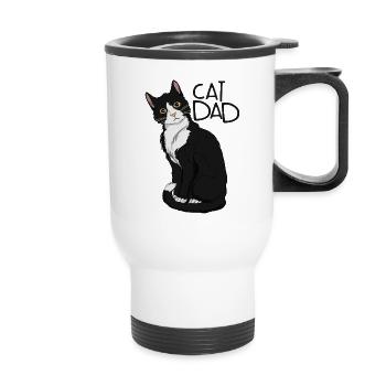 Tuxedo katvad vaters schenken katvad tuxedo katvad - Thermobecher mit Tragegriff - Weiß - Vorne