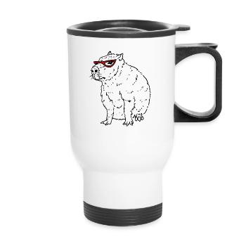 Capybara Line Kunst Tierliebhaber Capybara Liebhab - Thermobecher mit Tragegriff - Weiß - Vorne