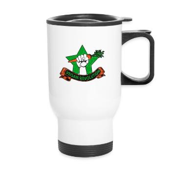 Révolution végétalienne Plante Régime végétarien Véganisme - Tasse isotherme avec poignée - blanc - Devant