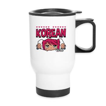 Design pop coréen pour un fan de mode K-Pop - Tasse isotherme avec poignée - blanc - Devant