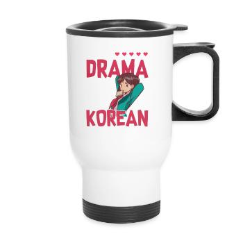 Design pop coréen pour un fan de mode K-Pop - Tasse isotherme avec poignée - blanc - Devant