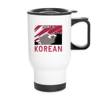 Design pop coréen pour un fan de mode K-Pop - Tasse isotherme avec poignée - blanc - Devant