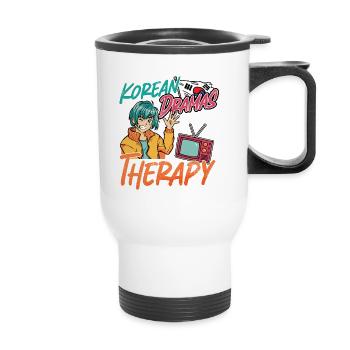 Design pop coréen pour un fan de mode K-Pop - Tasse isotherme avec poignée - blanc - Devant