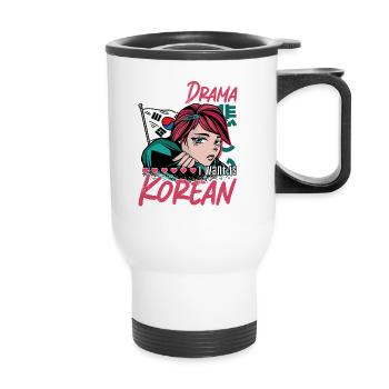 Design pop coréen pour un fan de mode K-Pop - Tasse isotherme avec poignée - blanc - Devant