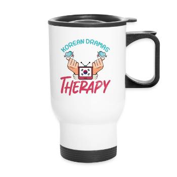 Design pop coréen pour un fan de mode K-Pop - Tasse isotherme avec poignée - blanc - Devant