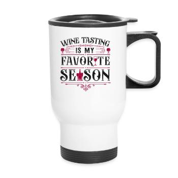 Sommelier Wine Drinking Tasting - Thermobecher mit Tragegriff - Weiß - Vorne