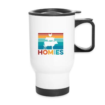 I Don't Eat My Homies Funny Vegetarian Vegan - Thermal mug with handle - white - Front