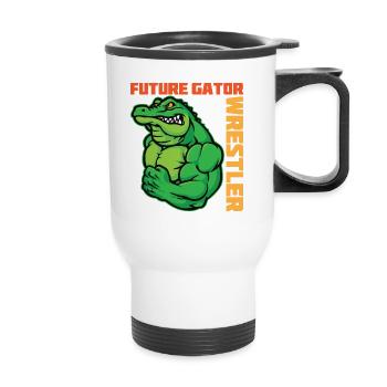 Crocodile Alligator Wrestling Reptile Cadeau - Tasse isotherme avec poignée - blanc - Devant