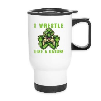 Crocodile Alligator Wrestling Reptile Cadeau - Tasse isotherme avec poignée - blanc - Devant