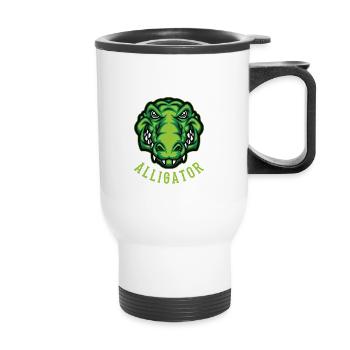 Crocodile Alligator Wrestling Reptile Cadeau - Tasse isotherme avec poignée - blanc - Devant
