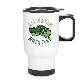 Crocodile Alligator Wrestling Reptile Cadeau - Tasse isotherme avec poignée - blanc - Devant