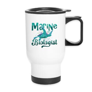 Marine Science Design for an Ocean Student - Thermal mug with handle - white - Front