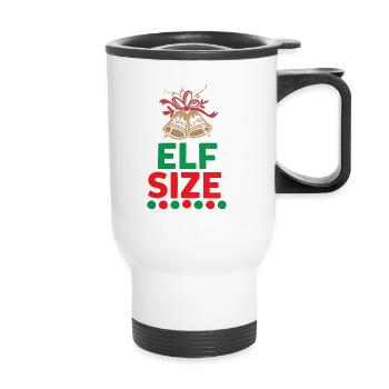 Ugly Christmas Elves Size Sayings - Thermal mug with handle - white - Front