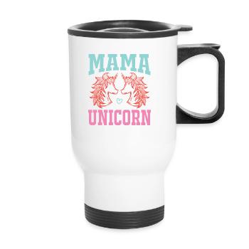 Mama Einhorn Licorne - Tasse isotherme avec poignée - blanc - Devant