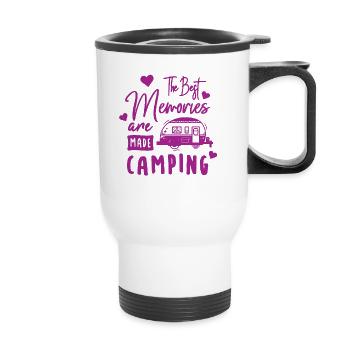 Camping Erinnerungen Wandershirt - Thermobecher mit Tragegriff - Weiß - Vorne