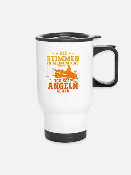 Angeln Angler - Thermobecher mit Tragegriff - Weiß