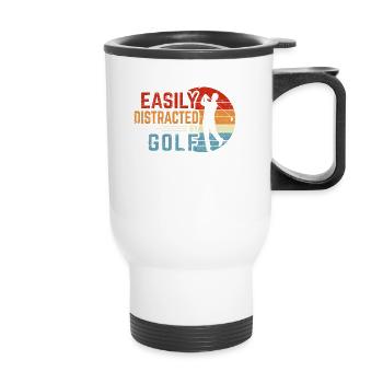 Facilement distrait par l’amateur de golf amusant Reti - Tasse isotherme avec poignée - blanc - Devant