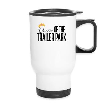K�nigin des Trailer Park Redneck White M�ll - Thermobecher mit Tragegriff - Weiß - Vorne