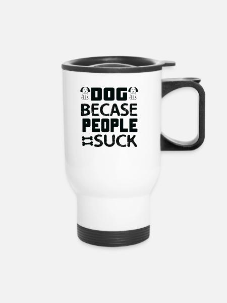 Hundebaby - Thermobecher mit Tragegriff - Weiß