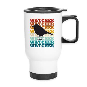 Birds Birdwatcher - Tasse isotherme avec poignée - blanc - Devant