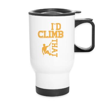 Je grimperais ce rocher pour les grimpeurs Escalade - Tasse isotherme avec poignée - blanc - Devant