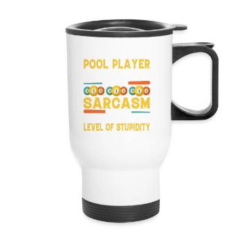 Billard Pool Billard Billardkugel Billardkö 8Ball - Thermobecher mit Tragegriff - Weiß - Vorne