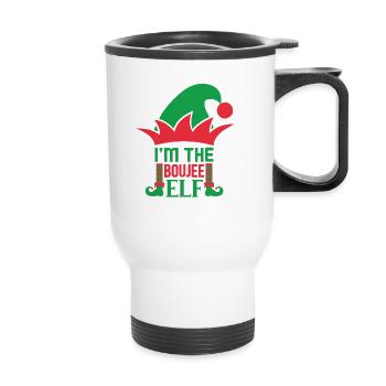 Je suis le Boujee Elf Norwegian Pattern - Tasse isotherme avec poignée - blanc - Devant