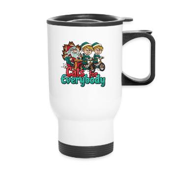 Christmas Design for a Xmas Cat Lover - Thermobecher mit Tragegriff - Weiß - Vorne