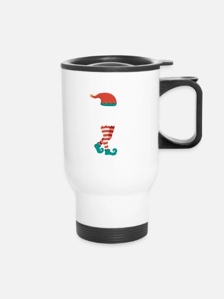 Weihnachts Elf Partnerlook Design Xmas Elfen - Thermobecher mit Tragegriff - Weiß