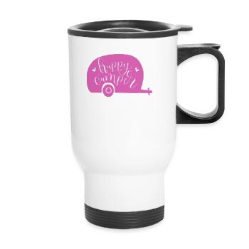 Camping Camper Nature dicton drôle - Tasse isotherme avec poignée - blanc - Devant