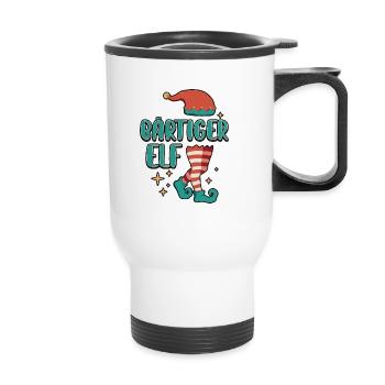 Weihnachts Elf Partnerlook Design Xmas Elfen - Thermobecher mit Tragegriff - Weiß - Vorne