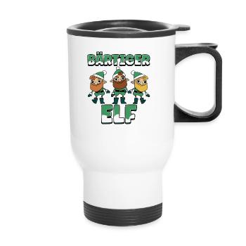 Weihnachts Elf Partnerlook Design Xmas Elfen - Thermobecher mit Tragegriff - Weiß - Vorne
