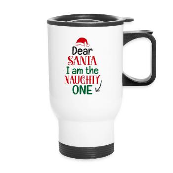 Christmas Dear Santa Claus I am the evil one - Thermal mug with handle - white - Front