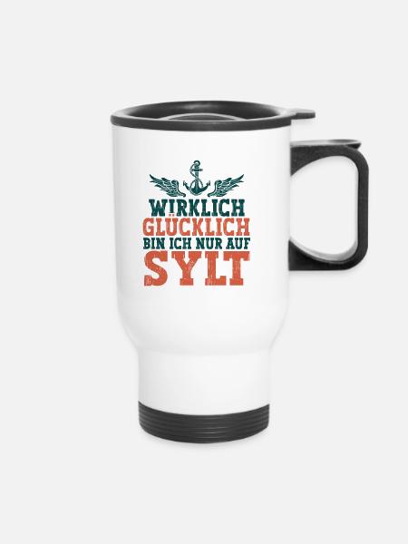 Sylt - Thermobecher mit Tragegriff - Weiß